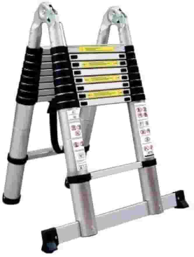Escada Telescópica Multifuncional Inox - 18 Degraus - 5,6 Metros - ETI560 - JST