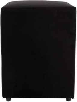 Puff Decorativo Cubo Grande, 45x34x34cm, Estrutura em Madeira, Revestimento em Suede, para Sala, Quarto, Escritório (Preto, Grande)