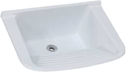 Tanque de Lavar Roupa em Mármore Sintético Granitado 55x41cm Gelo