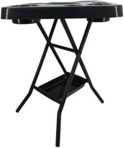 Mesa Mesinha Petisqueira Dobrável Portátil Bandeja Churrasco Praia Bar Bares Piscina Área de Lazer(Preto)