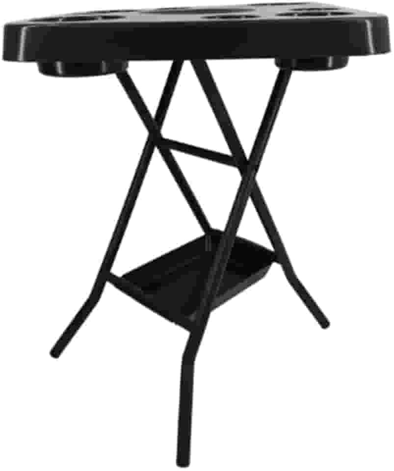 Mesa Mesinha Petisqueira Dobrável Portátil Bandeja Churrasco Praia Bar Bares Piscina Área de Lazer(Preto)