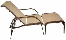 Cadeira Espreguiçadeira De Aluminio Com Puff Piscina Varanda