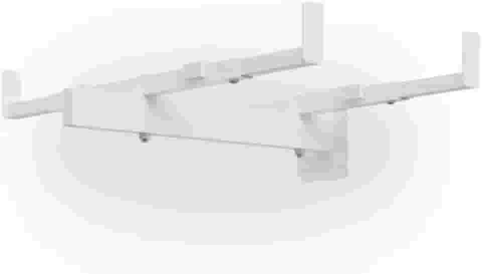 Suporte de Parede Ajustável para Micro-ondas e Forno Elétrico, Aço Carbono Branco, Capacidade 40kg, Regulagem de Largura 33–56cm