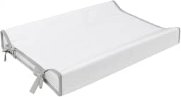 Trocador Americano Para Comoda Bebe Fralda Impermeável Anatomico com Abas Portátil Com Zíper Branco Com Cinza (65cm x 45cm)