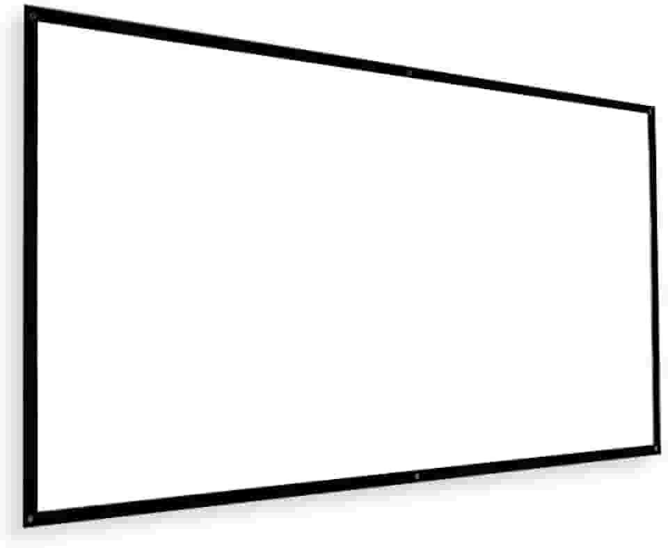 Tela de projetor 16:9 branca anti-luz moldura preta de 84-150 polegadas com furo metal home theater tela para projetor retratil Superfície Branca Anti-Luz, Furos de Metal(84 polegadas-1 und)