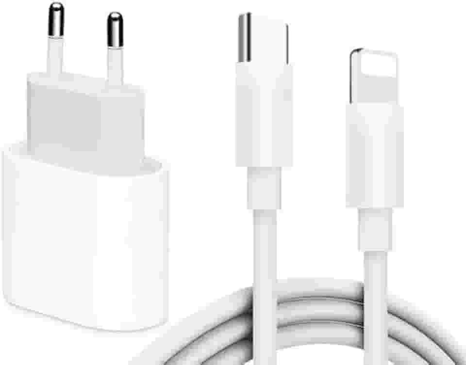 Kit Carregador para iPhone Turbo 30W e Cabo USB Tipo-C PD Compatível com iPhone 11 12 13 14 PRO PLUS PRO MAX/iPad