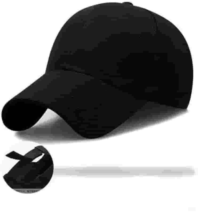 Boné Liso Preto Básico Fitão Unissex Aba Curva Ajuste Metal