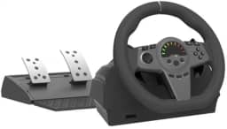 Volante Gamer MGV-A001 com Pedais para PS4/PS3/PC/Xbox One/Xbox Series X/S/Switch, 270 Graus de Rotação, Base Antiderrapante, 9 LEDs