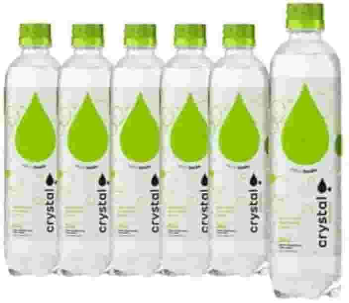 Kit Crystal Água Saborizada com Gás, 6 Garrafas de 510ml, Sabores Melancia, Morango, Limão e Tangerina (6 Unidades)