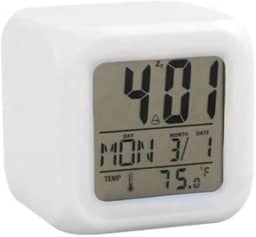 Relógio Despertador Digital de Mesa com LED Colorido – Design Moderno e Multifunções