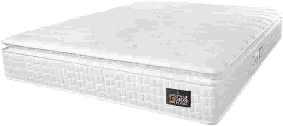 Colchão Casal Espuma D45 Lazio Pillow Top 138x188x29cm Branco Hellen - Suporta até 120kg por Pessoa