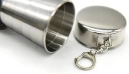 Porta-chaves dobrável de aço inoxidável 75/150/250 ml, copo dobrável, copo retrátil, copo dobrável, teaware, vidro dobrável (75 ml)