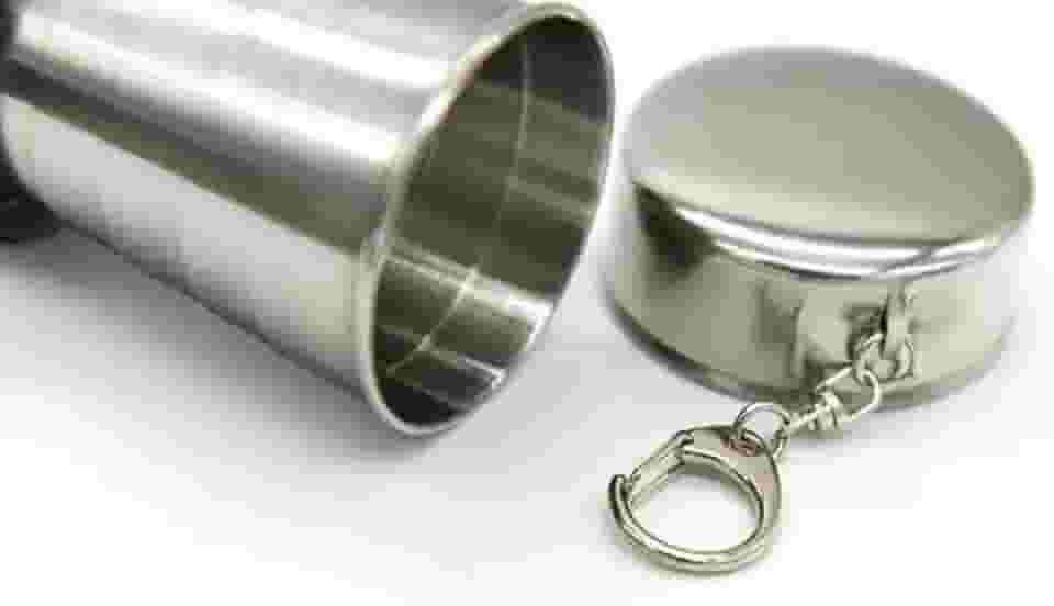 Porta-chaves dobrável de aço inoxidável 75/150/250 ml, copo dobrável, copo retrátil, copo dobrável, teaware, vidro dobrável (75 ml)