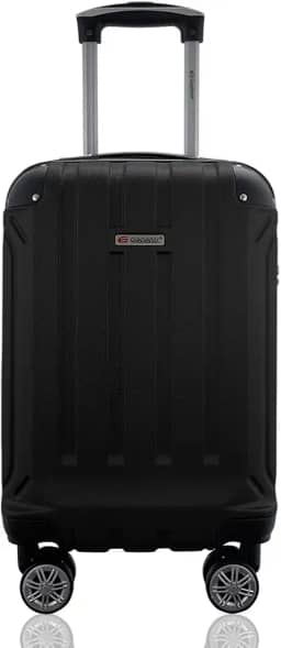 Mala de Viagem Bordo Rígida em ABS Cadeado Segredo Rodas Duplas 360º Gladiador A5MB Tamanho PP Preto