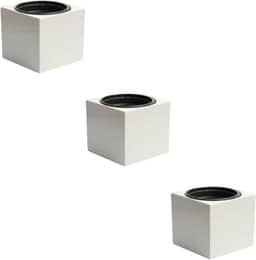 Kit 3 Vasos Autoirrigáveis Liso Cor Preto Cinza Rosa Creme (Cinza)