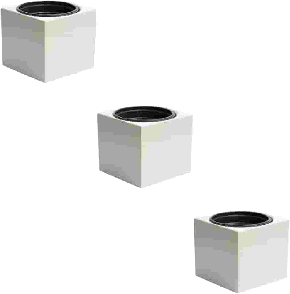 Kit 3 Vasos Autoirrigáveis Liso Cor Preto Cinza Rosa Creme (Cinza)