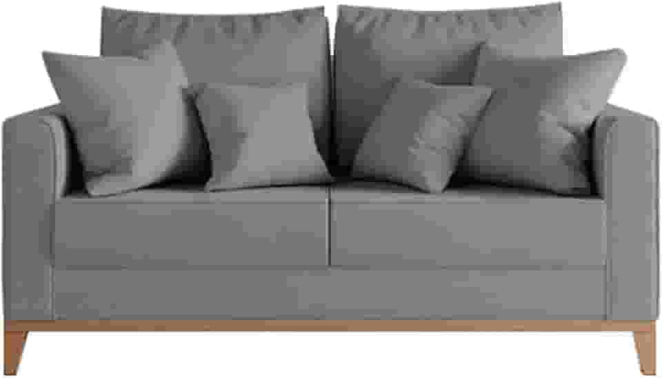 Sofa Beny 3 lugares Revestimento Linho Base em Madeira (CINZA)