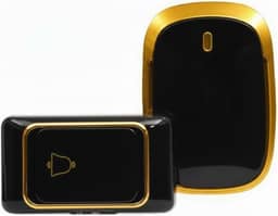 Campainha Sem Fio Residencial Bivolt Longo Alcance Comunicação com Idosos 36 Tipos Toques Leve Resistente Premium (Preto e Dourado)