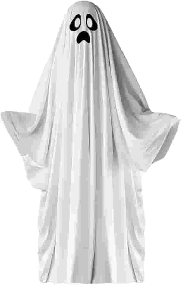 Fantasia de Fantasma para Festa Halloween Tamanhos Adulto e Infantil Capa Capuz Cosplay Unissex