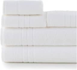 Jogo De Toalhas Banho Rosto Piso Teka Profiline 5 Pçs Branca Super Macia E Confortável Ideal Para Hotel Pousada Airbnb Clinicas Academia Motel