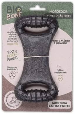 Mordedor Natural Biobone Osso Brinquedo Cães Roer Cães Médio Mordida Extra Forte Madeira sem plático