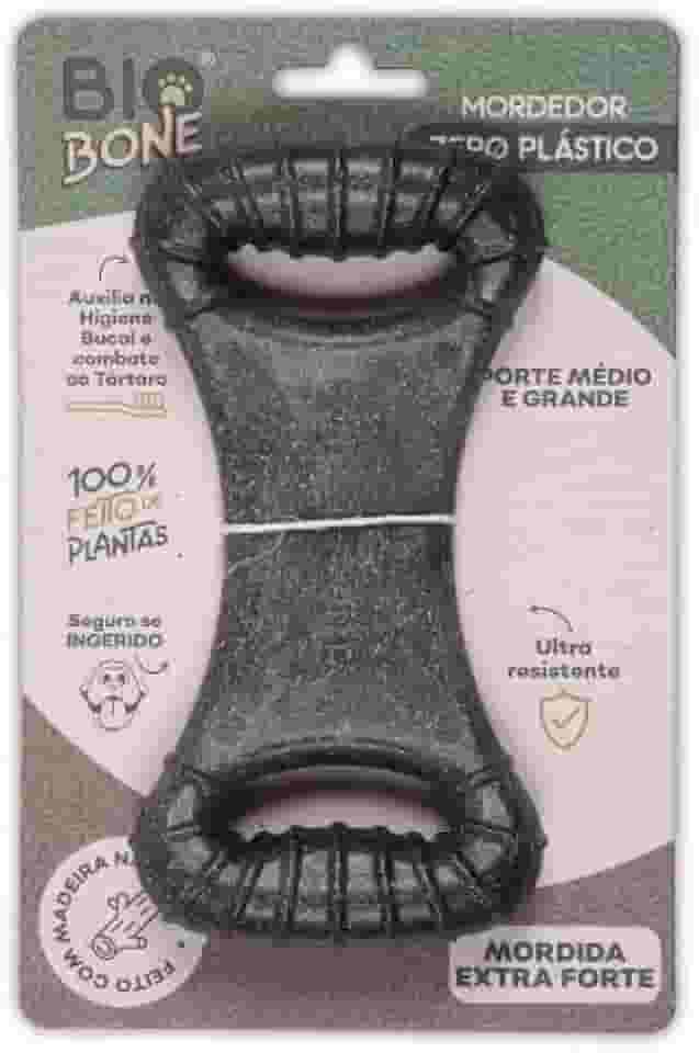 Mordedor Natural Biobone Osso Brinquedo Cães Roer Cães Médio Mordida Extra Forte Madeira sem plático