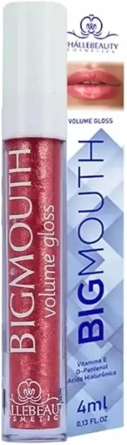 Lip Volume Gloss Incolor Glitter Brilho Aumenta Lábios com Vitamina E D-Pantenol e Acido Hialuronico (Rosê Glitter)