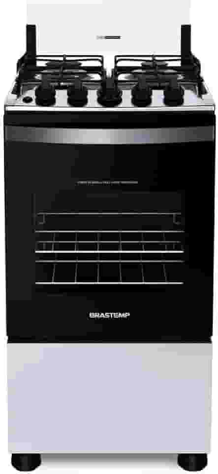 Fogão Brastemp 4 Bocas Branco com Duas Prateleiras com Alturas Ajustáveis - BFO4NBB Bivolt
