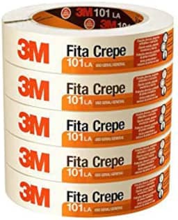 Kit C/ 6 Fita Crepe Uso Geral 101LA 18mm x 50 metros 3m