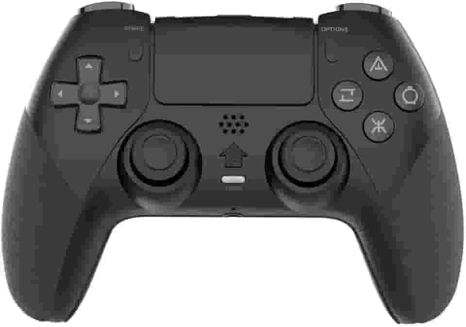 Controle de jogo sem fio para PS4/PC/Android/iOS, gamepad Bluetooth com Turbo, vibração dupla, movimento de 6 eixos, programação macro, bateria de longa duração, compatível com jogos PS4 no PS5 (preto
