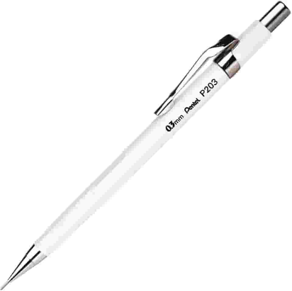 Pentel Sharp P200 Lapiseira, Branco, 0.3 mm