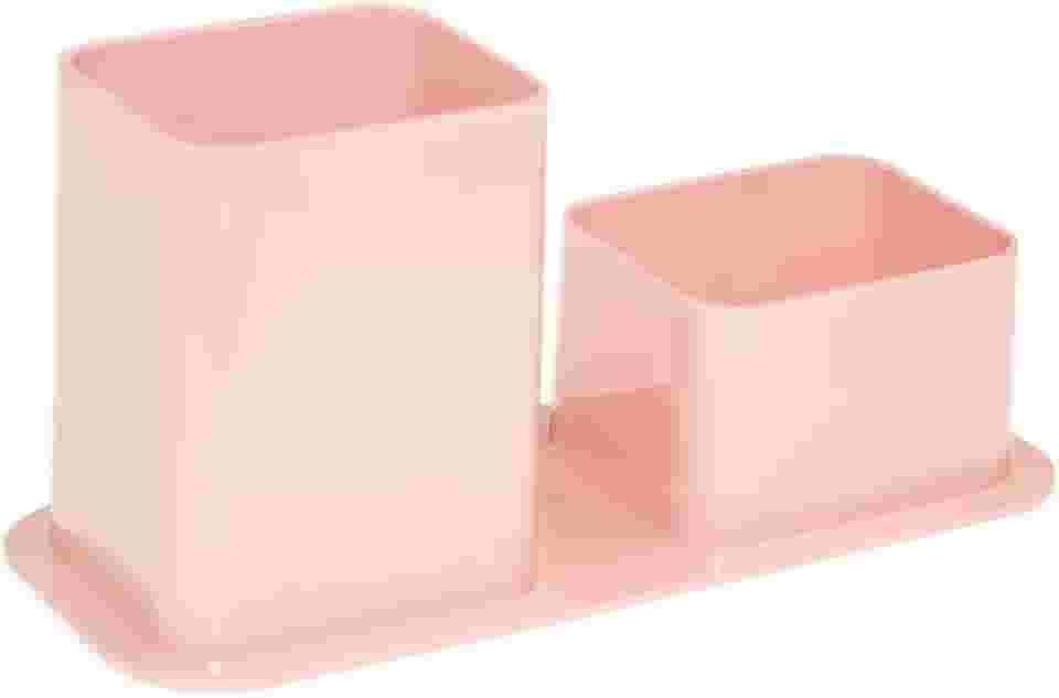 PORTA CANETAS DUPLO ROSA, DELLO, 3030W.0012, Rosa Pastel , 1 unidade