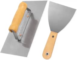 Kit Desempenadeira de aço e Espátula Profissional, Massa Corrida, Pintura, Textura e Drywall