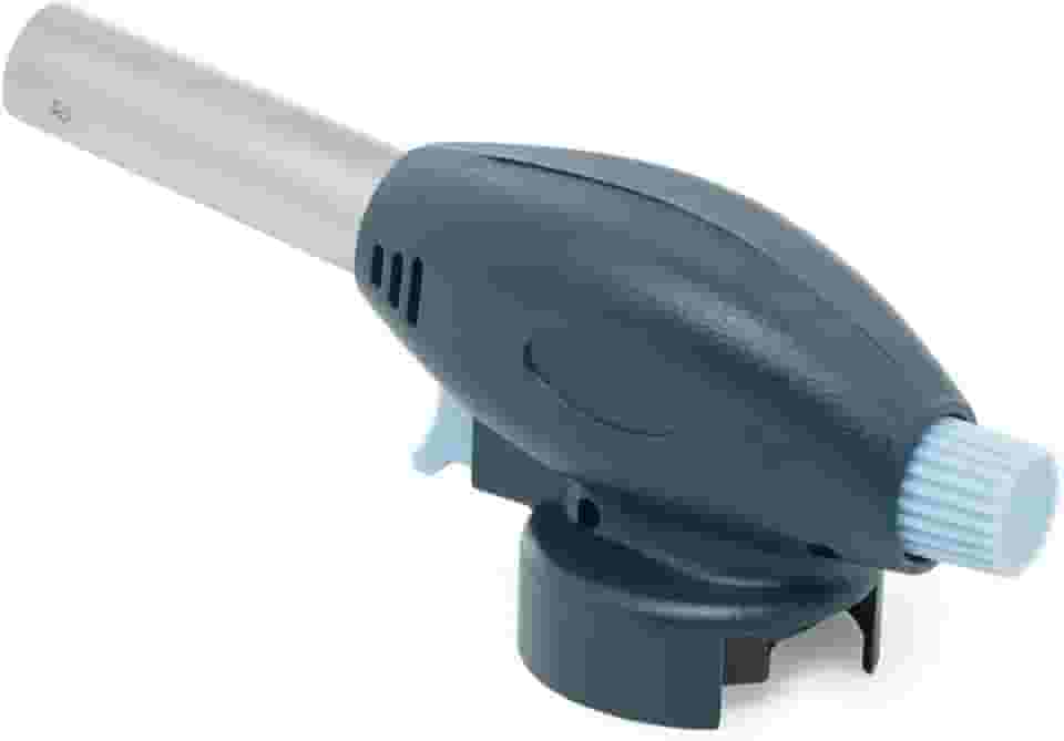 LYOR - Maçarico Culinário Portátil de Aço Inox Azul 17cm x 6,5cm x 5cm