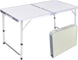 Mesa Dobravel Maleta Portatil, Escrivaninha Dobravel Retangular para Cozinha/Area Externa/Camping(120×60×70CM)