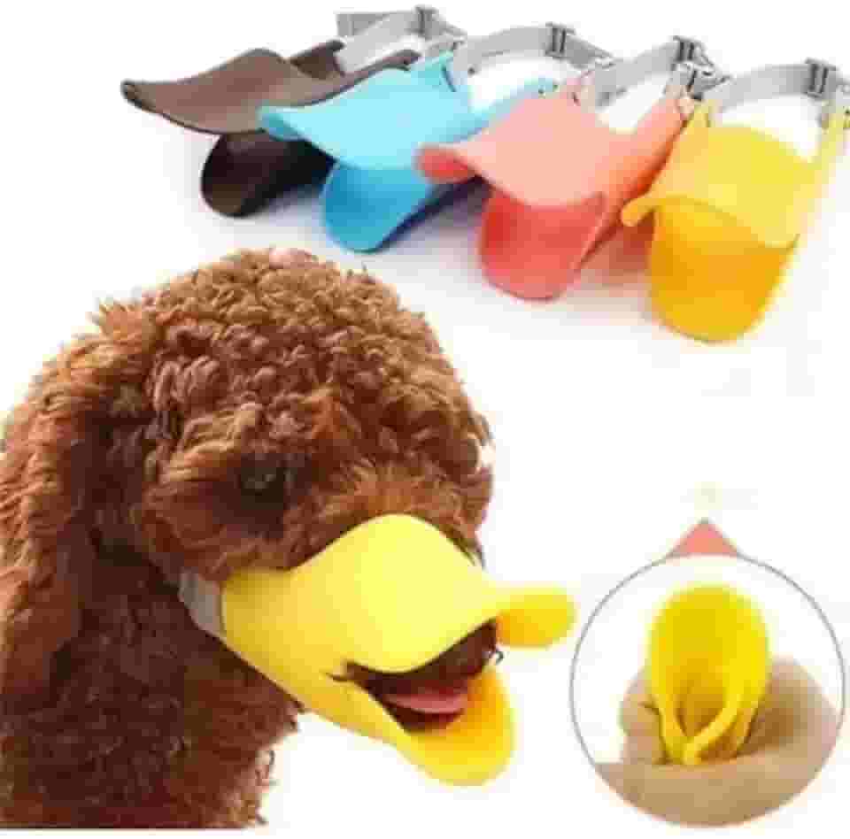 Focinheiras bico de pato de silicone anti-mordida para cães (M)