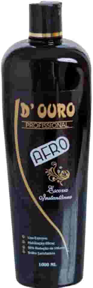 D’Ouro Escova Progressiva Afro 1000ml – Alisamento Potente para Cabelos Crespos e Resistentes, Nutrição Profunda, Brilho Intenso, Redução de Volume, Compatível Todos Tipos de Cabelo, Uso Profissional