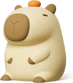 Luminária LED Capivara de Silicone Recarregável USB‑C RGB ao Toque, Luz Noturna Decorativa Infantil, Abajur Fofo