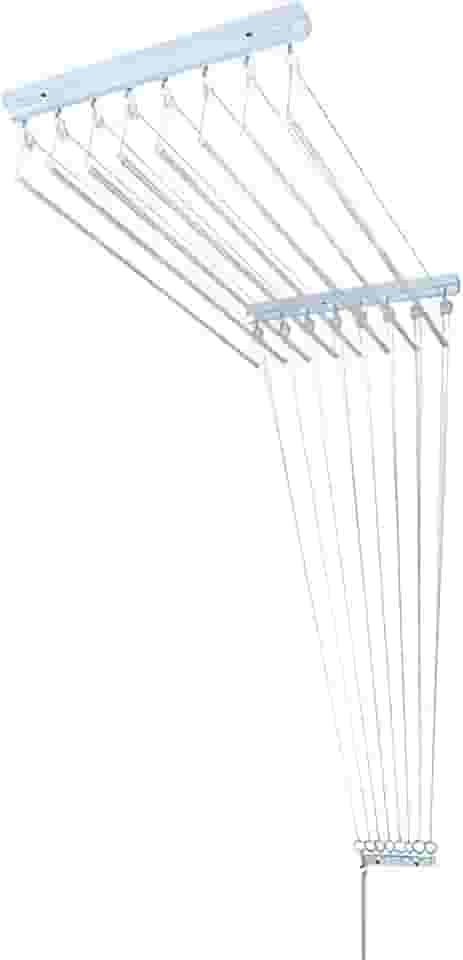 Inovar Metais Varal de Teto Individual 10 Varetas Branco 100cm