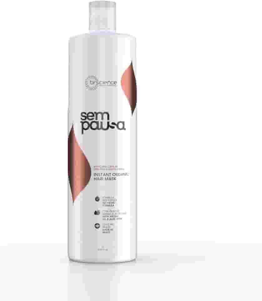 Máscara Alisadora Orgânica Sem Pausa Brscience 1L - Alisamento em 15 Minutos - Tratamento Disciplinante, Sem Formol, para Todos os Tipos de Cabelos - Ação Imediata, Dermatologicamente Testada, Hidratação e Brilho
