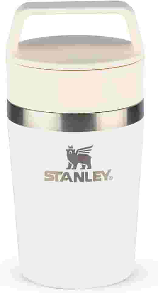 Stanley - Copo de Café Térmico, Caneca de Viagem Café Go com Tampa de Duas Partes Para Beber e Alça de Transporte, Garrafa Térmica de Aço Inoxidável, 236 ml, Cream
