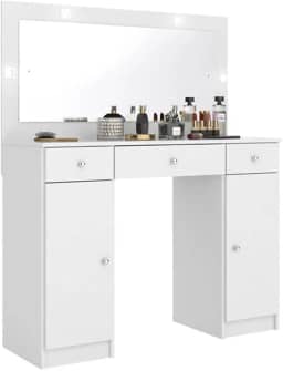 Penteadeira Camarim com 2 portas Carisma Branco – LC Móveis