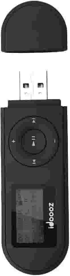 Leitor de MP3, leitor de MP3 USB com rádio FM, gravador de voz, idoooz U2 8 GB, suporte de um botão para gravação (preto)
