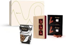 Caixa Presente Chocolates Kopenhagen para Dia das Mães e Namorados, com 6 Delícias de Chocolate ao Leite, Preto, Branco e Recheios