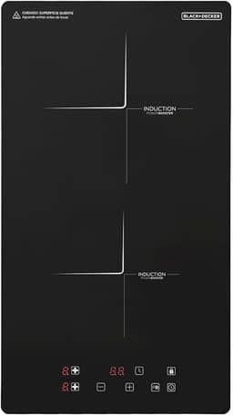 BLACK+DECKER Cooktop de Indução 2 Bocas e Função Power Booster - Display Digital, Tampo em Vidro Cerâmico e Trava de Segurança 220V 3500W