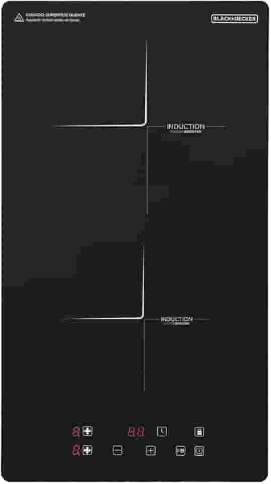 BLACK+DECKER Cooktop de Indução 2 Bocas e Função Power Booster - Display Digital, Tampo em Vidro Cerâmico e Trava de Segurança 220V 3500W