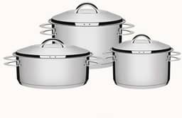 Jogo de Panelas com Fundo Triplo, Tramontina, Solar 65510740, Inox