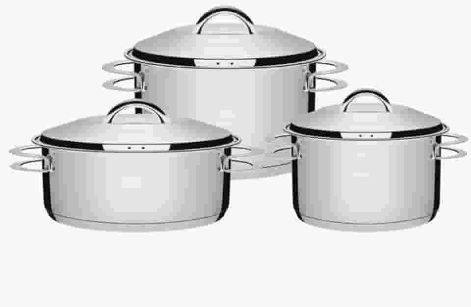 Jogo de Panelas com Fundo Triplo, Tramontina, Solar 65510740, Inox