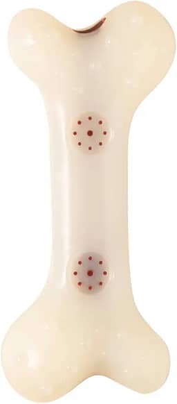 JAMBO PET Osso Para Cachorro, Mordedor Boninho Médio, Limpa Os Dentes E Fortalece A Gengiva, Feito em Silicone, Resistente (Carne)