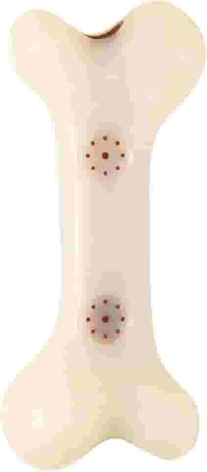 JAMBO PET Osso Para Cachorro, Mordedor Boninho Médio, Limpa Os Dentes E Fortalece A Gengiva, Feito em Silicone, Resistente (Carne)